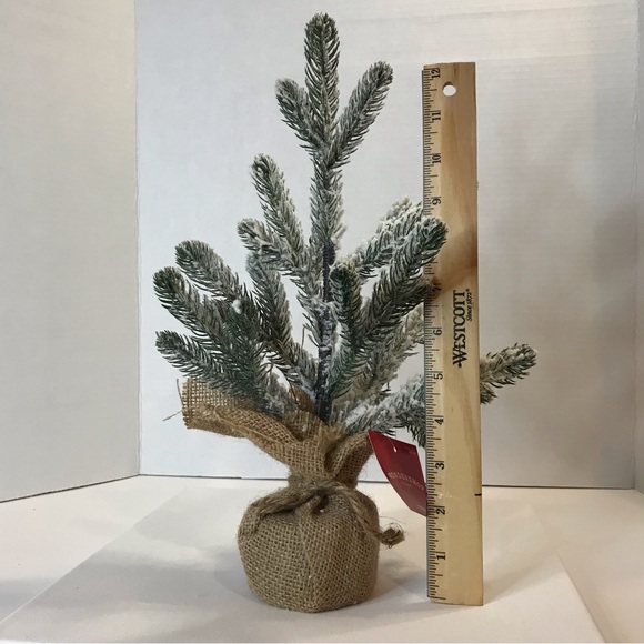 Icy Frosted Pine Tree in Burlap Base - Picture 3 of 3